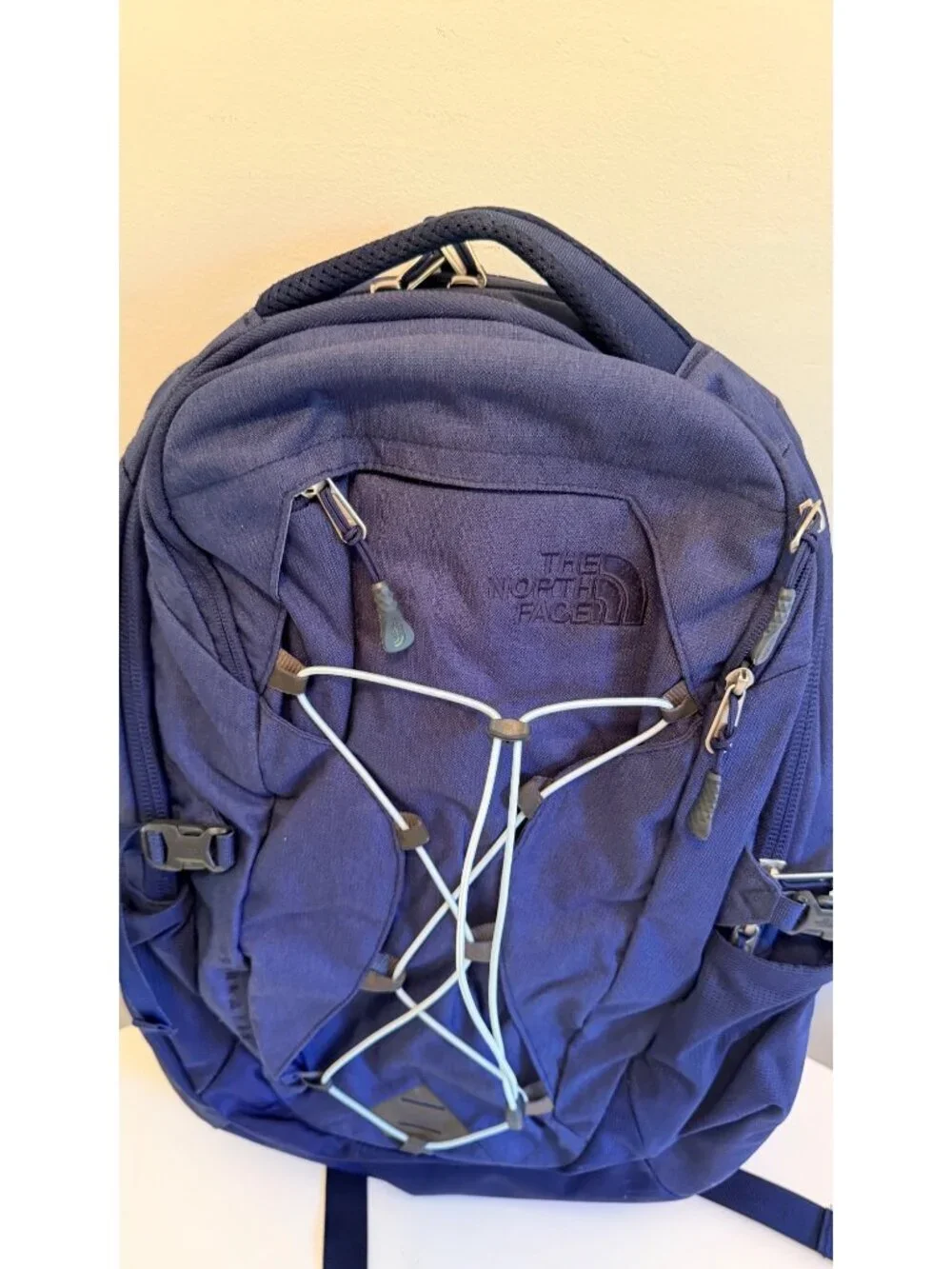The North Face Borealis Backpack Navy Blue Dual Compartments Bungee Cord System